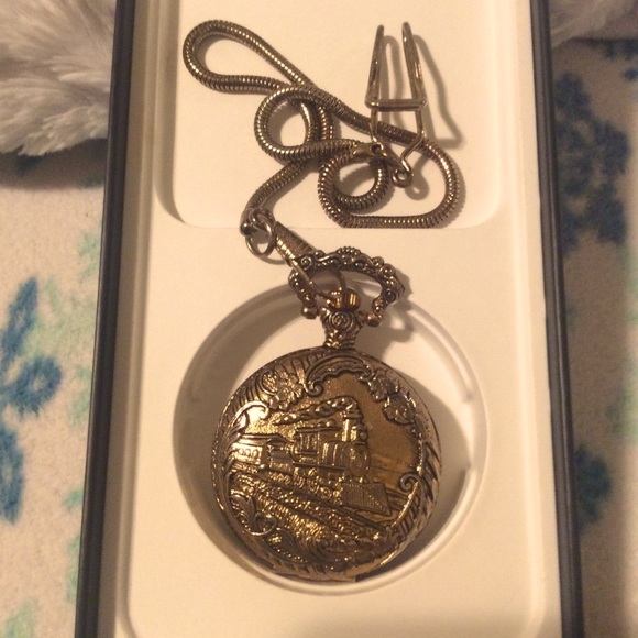 Pocket Watch Train needs battery Vtg SunAmerica unisex Pristine - Picture 9 of 11